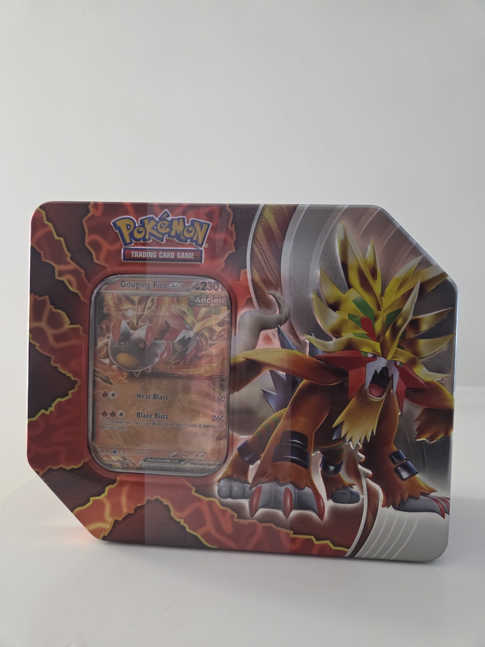 Pokémon TCG Paradox Destinies Metal Tin/Gouging Fire ex - 1 Promo English